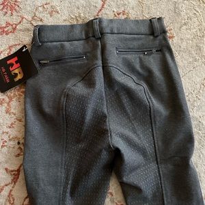 HR Farm CHRON Riding Pants Ladies Silicone Full Seat  Size 24  Dark Gray NWT